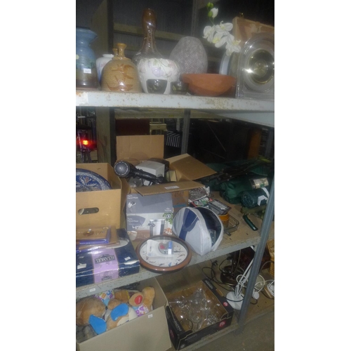 2097 - A quantity of various household items including a Hoya clock, kitchen items, a hairdryer, a Turin ha... 