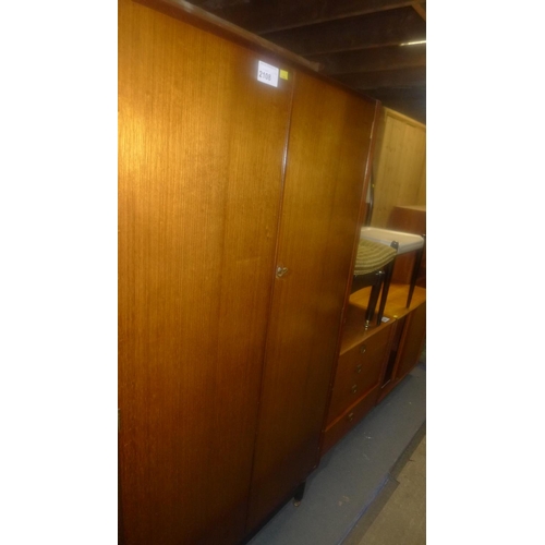 2108 - 1 dark wood double door wardrobe by G-Plan approx 91cm w x 53cm d x 171cm high