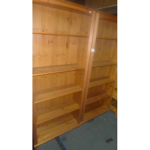 2120 - 1 pine shelf unit / bookcase approx 86cm w x 30cm d x 200cm high