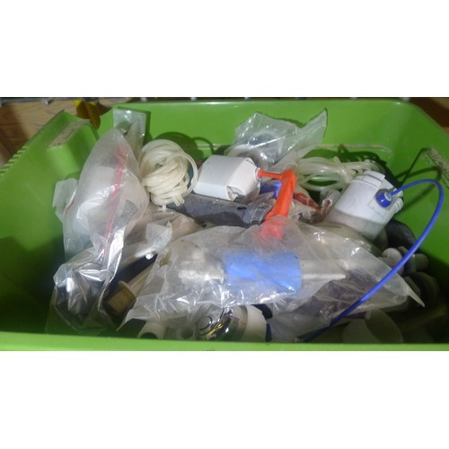 25 - 1 box containing a quantity of various plumbing / sanitary items, 1 Stuart Turner Showermate Eco pum... 