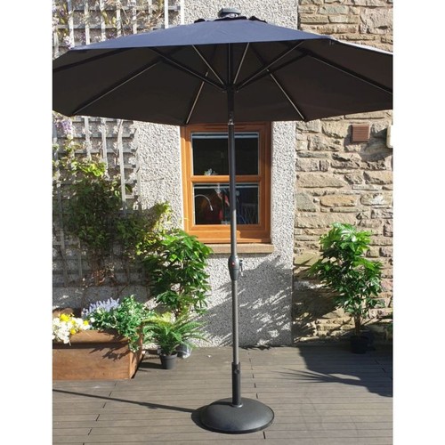 371 - 1 Aestas Elite 270cm anthracite parasol with LED lights RRP £79