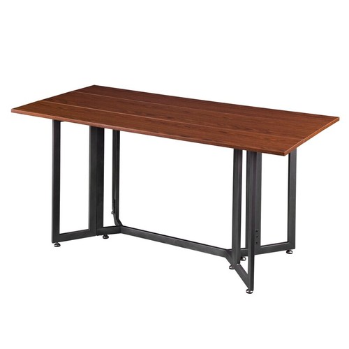 374 - 1 Hertfordshire drop leaf iron trestle dining table approx 160cm long RRP £349. Boxed and requires a... 