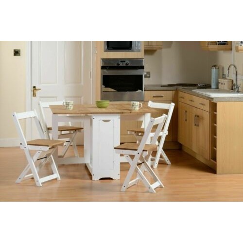 393 - A Santos White Butterfly dining set (table & 4 chairs) RRP £254. Supplied in two boxes and requires ... 