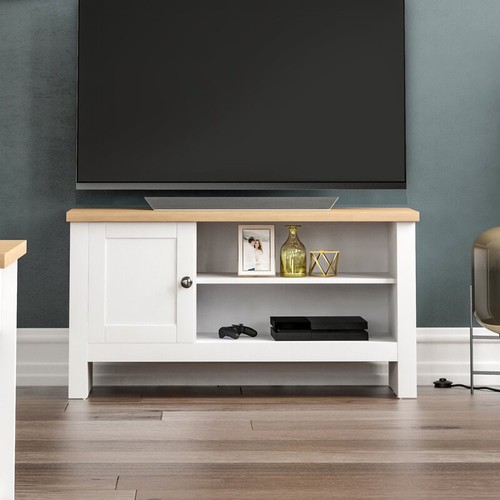 398 - 1 Brambly Cottage Manion TV stand for TVs up to 50 inches RRP £68. Boxed and requires assembly