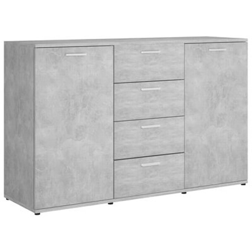 400 - 1 Vida XL concrete grey chipboard sideboard approx 120 x 35.5 x 75cm RRP £143. Supplied in two boxes... 