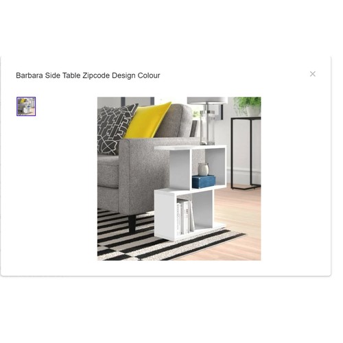 402 - 1 Zipcode Design Barbara side table RRP £37. Boxed and requires assembly