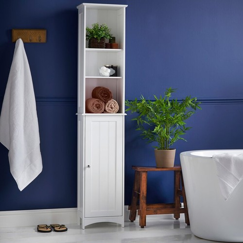 422 - 1 Brambly Cottage Ajnag tall bathroom cabinet approx 34 cm w x 23cm d x 165cm high RRP £94. Boxed an... 