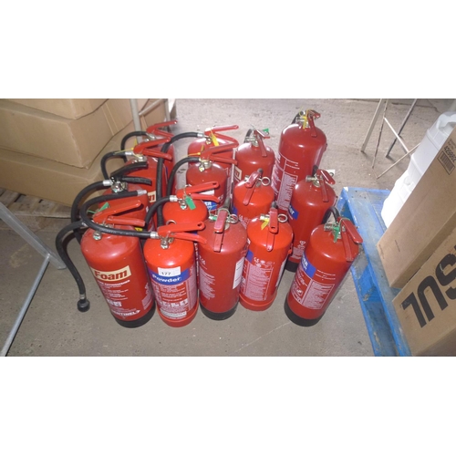 177 - 15 various fire extinguishers