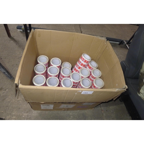 185 - 1 box containing a quantity of approximately 126 rolls of reject tape