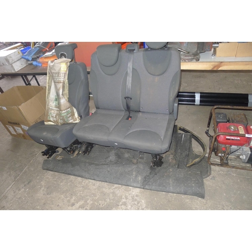 186 - 3 quick release rear seats removed from a Citroen / Peugeot van