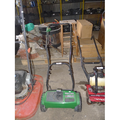 62 - 1 cordless cylinder mower by Gtech type CM01 supplied with a battery (fitted) but no charger