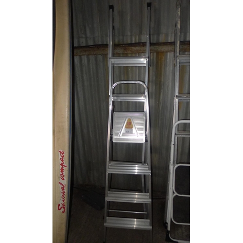 82 - 1 Black and Decker aluminium 3 way ladder and a small aluminium step ladder (3 tread)