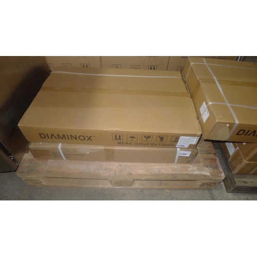 3108 - A commercial stainless steel catering type table with shelf beneath by Diaminox approx 900x600x900mm