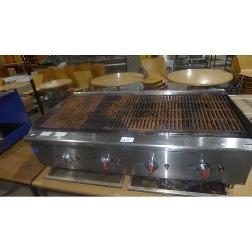 3113 - A large commercial stainless steel gas fired chargrill 48 inch - trade