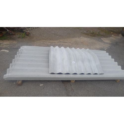 545 - 8 fibre cement roofing sheets each at approx 245cm x 110cm (1 has damage to corner) and 4 ridge shee... 