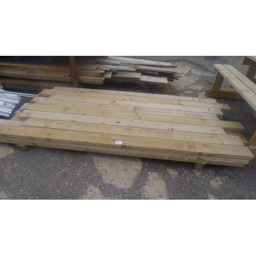 589 - A quantity of various lengths of wood including 14.5 x 4.5cm, 12 x 4.5cm etc, lengths vary from appr... 