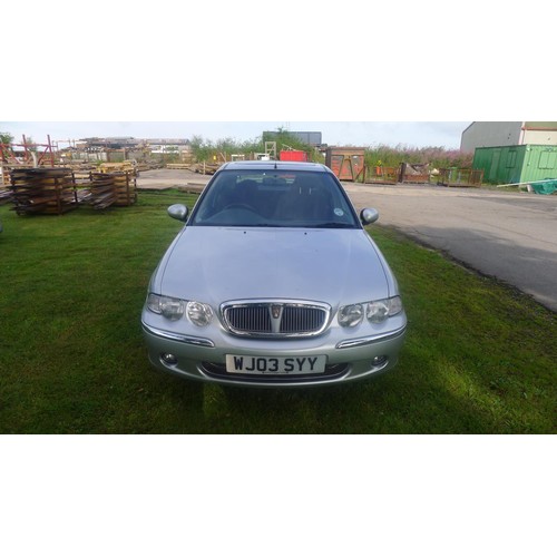 781 - Rover 45 IXL 16v 5dr hatch silver, Reg WJ03 SYY, 01/03/2003, 5 sp manual petrol 1796cc, Mileage 31,0... 