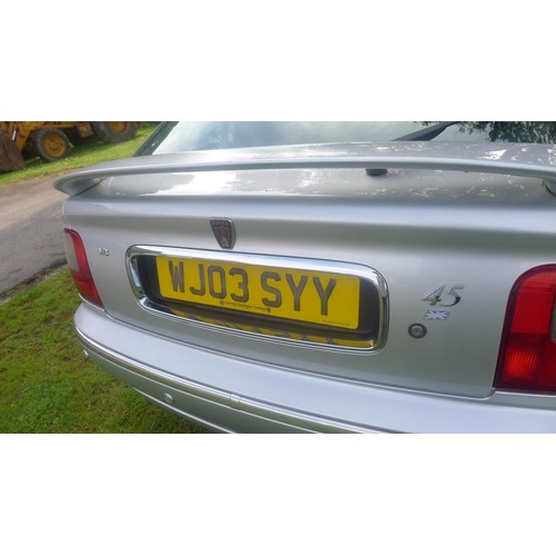 781 - Rover 45 IXL 16v 5dr hatch silver, Reg WJ03 SYY, 01/03/2003, 5 sp manual petrol 1796cc, Mileage 31,0... 