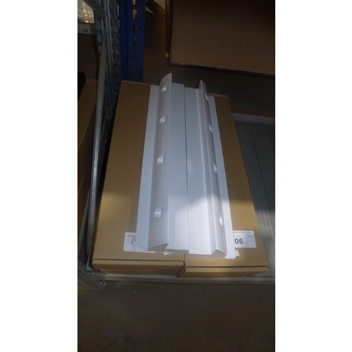 706 - 8 white plastic side mounting brackets for solar photovoltaic panels, each approx 52cm long