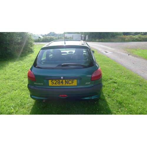 780 - Peugeot 206 LX D, 5 dr hatch reg S284 NCF, 30/10/1998, 5sp manual Diesel 1868cc, Mileage 104,195' Mo... 