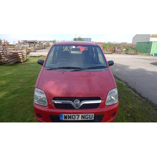 778 - Vauxhall Agila ExpressionTwinPort MPV, Reg WM07 NGU, 11/07/2007, 5sp manual petrol 998cc. Red, Milea... 