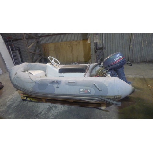 753 - Avon Rover 3.10 RIB with 15hp Yamaha 2 stroke engine, fuel tank etc. will require overhaul as it has... 