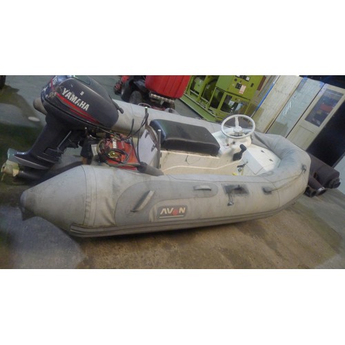 753 - Avon Rover 3.10 RIB with 15hp Yamaha 2 stroke engine, fuel tank etc. will require overhaul as it has... 