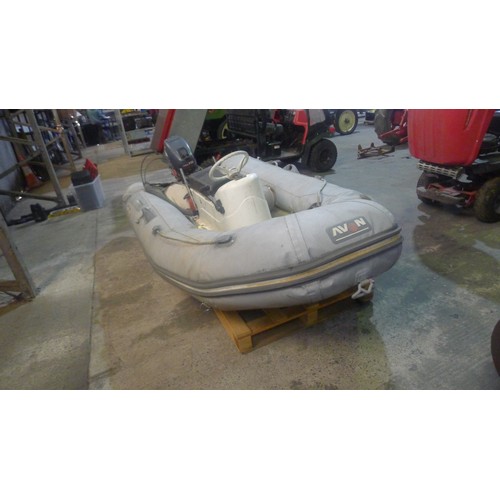 753 - Avon Rover 3.10 RIB with 15hp Yamaha 2 stroke engine, fuel tank etc. will require overhaul as it has... 