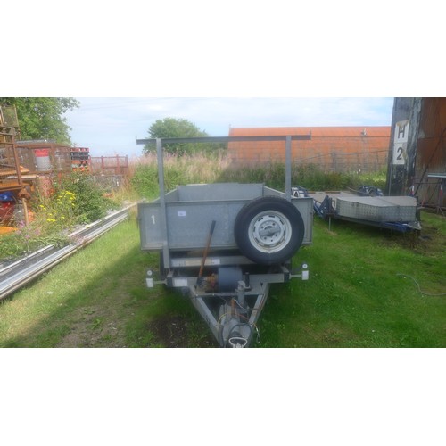 758 - Ifor Williams Tipping Trailer 8ft x 5ft Mod TT85G, 2700KGs, Twin Axle, recent overhaul with new tyre... 