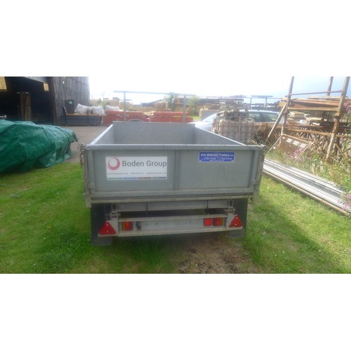 758 - Ifor Williams Tipping Trailer 8ft x 5ft Mod TT85G, 2700KGs, Twin Axle, recent overhaul with new tyre... 