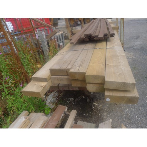 542 - 10 various lengths of wood including 19 x 6.5cm, 14. 5 x 7cm, 7 x 4.5cm etc, lengths vary from 480cm... 