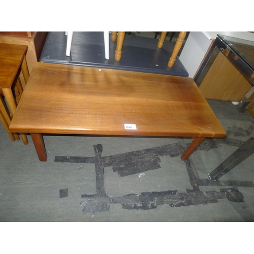 1240 - 1 wooden coffee table with 1 drawer below approx 120 x 60cm