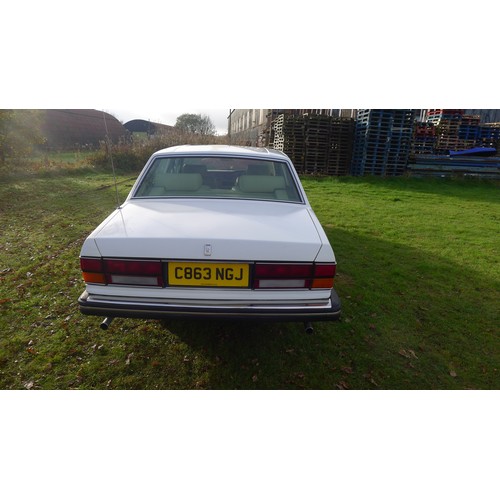 5 - Rolls Royce Silver Spirit, White, 4 dr saloon, reg: C863 NGJ, 21/02/1986, 6750cc petrol Automatic. M... 