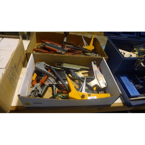 3088 - 2 boxes containing a quantity of various crimping tools