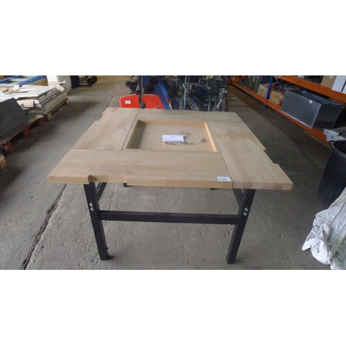 3128 - A Ramia four sided wooden topped workbench approx 120 x 120cm - Built and appears to be complete (SP... 