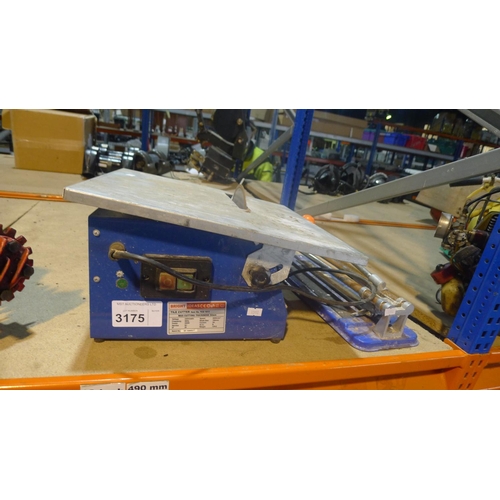 3175 - An electric tile cutter by Bright Ideas 240v and 1 manual tile cutter