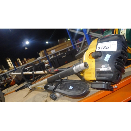 3185 - A petrol engine strimmer by JCB type M25 with two interchangeable tools (a hedge trimmer and a prune... 