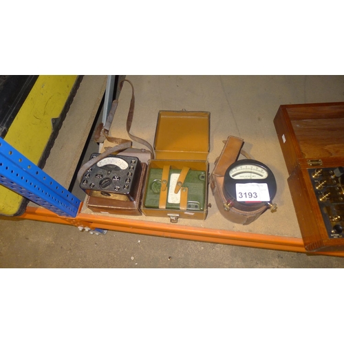 3193 - 3 pieces of vintage electrical test equipment comprising of an early Avo Minor, a Megger ohmmeter an... 