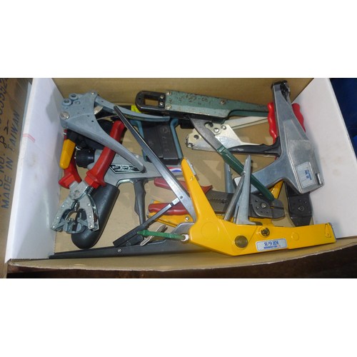 3088 - 2 boxes containing a quantity of various crimping tools