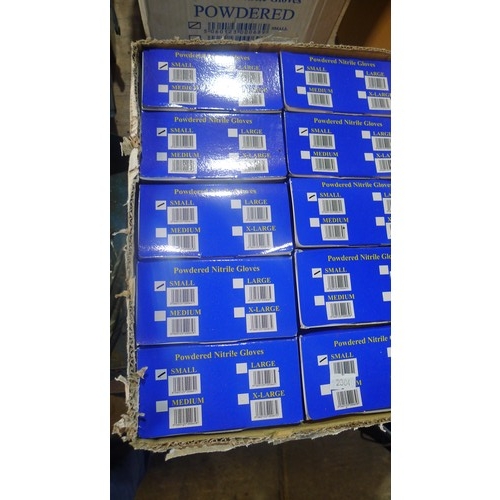 3092 - 1 box containing 1000 x powdered nitrile gloves, size small (10 x boxes of 100)