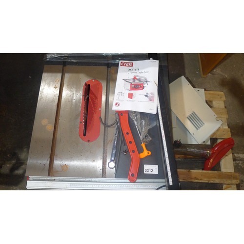 3312 - 1 table saw type Craft AC216TS, 216mm, 230v (SP018367) RRP £699. This machine was returned within a ... 