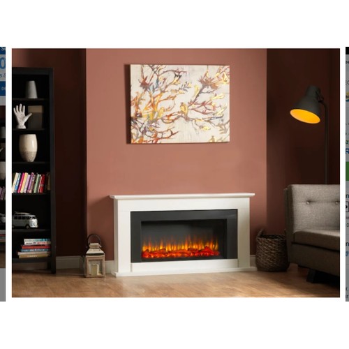 3346 - 1 Suncrest Georgia GEO1024-WP white electric fire suite approx 136cm wide x 75cm high, RRP region of... 