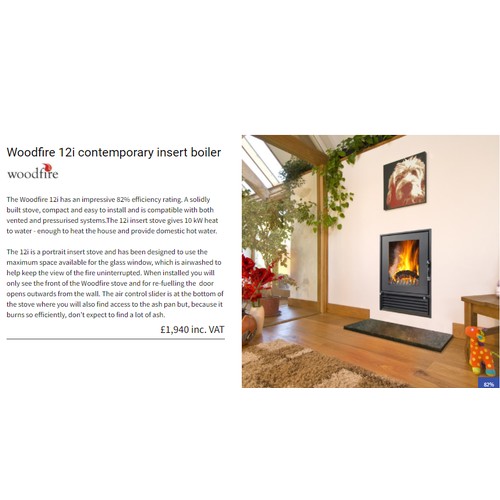 3352 - A Woodfire 12i insert boiler wood burning stove approx 826mm high x 443mm wide x 443mm deep, nominal... 