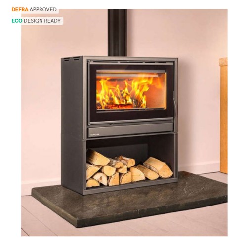 3353 - An Opus Tempo 70F wood burning stove approx 855mm high x 730mm wide x 420mm deep, nominal heat outpu... 