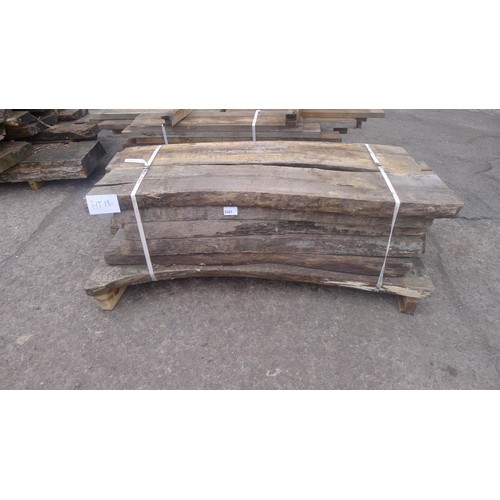 3587 - A qty of European Oak slabs waney edged season & semi seasoned curved slabs inc 30x7.5cm, 32x7.5cm, ... 