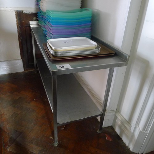 30 - 1 stainless steel  table with shelf below approx 178 x 65cm