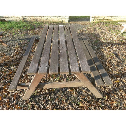 59 - 5 various wooden picnic tables