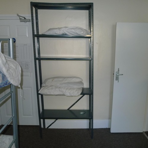 84 - The contents of a student dormitory Room 3A comprising of 2 bunk beds and 2 bays of Dexion type rack... 