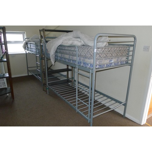 86 - The contents of student dormitory comprising of 9 bunk beds and 5 bays of Dexion type racking - Situ... 