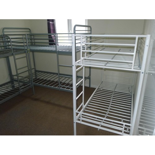 86 - The contents of student dormitory comprising of 9 bunk beds and 5 bays of Dexion type racking - Situ... 